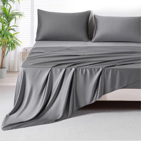 Sabana Bamboo Gris Oscuro 110x160cm Fondo Entero de 230 Hilos - SABANAS | Bylmo