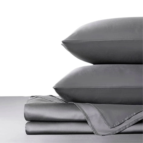 Sabana Bamboo Gris Oscuro 180x200cm Fondo Entero de 230 Hilos - SABANAS | Bylmo