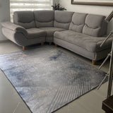 Tapete de Sala Persa Azul 200x150cm de Figuras Geometricas con Textura de Piedra - TAPETES Y ALFOMBRAS | Bylmo