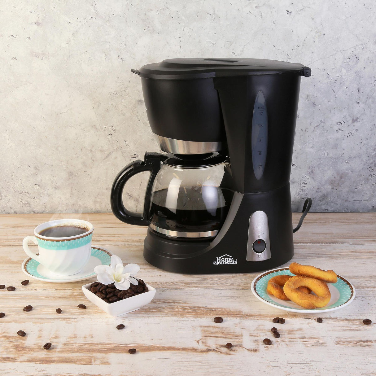 Cafetera Eléctrica Negro y Plateado 19x30cm Con Sistema Antigoteo Para 12 Tazas - CAFETERAS ELECTRICAS | Bylmo