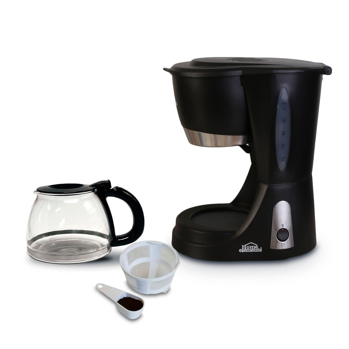 Cafetera Eléctrica Negro y Plateado 19x30cm Con Sistema Antigoteo Para 12 Tazas - CAFETERAS ELECTRICAS | Bylmo