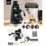 Cafetera Eléctrica Espresso Negro 20x30cm Con Sistema Antigoteo y Boquilla de Vapor Para 2 Tazas - CAFETERAS ELECTRICAS | Bylmo