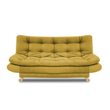 Sofacama Damasco Mostaza 185x40cm De Cuatro Puestos Reclinable Con 2 Cojines Decorativos - SOFAS Y POLTRONAS | Bylmo