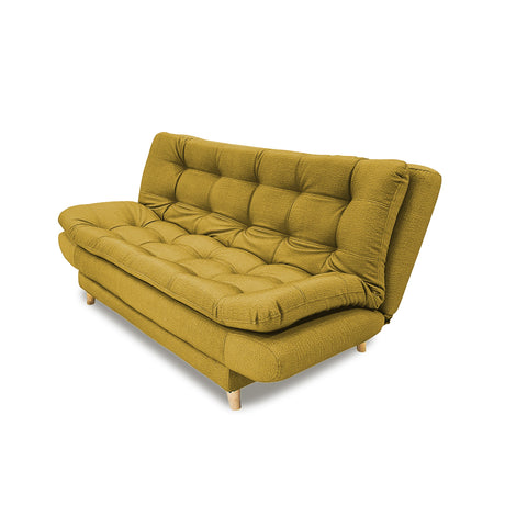 Sofacama Damasco Mostaza 185x40cm De Cuatro Puestos Reclinable Con 2 Cojines Decorativos - SOFAS Y POLTRONAS | Bylmo