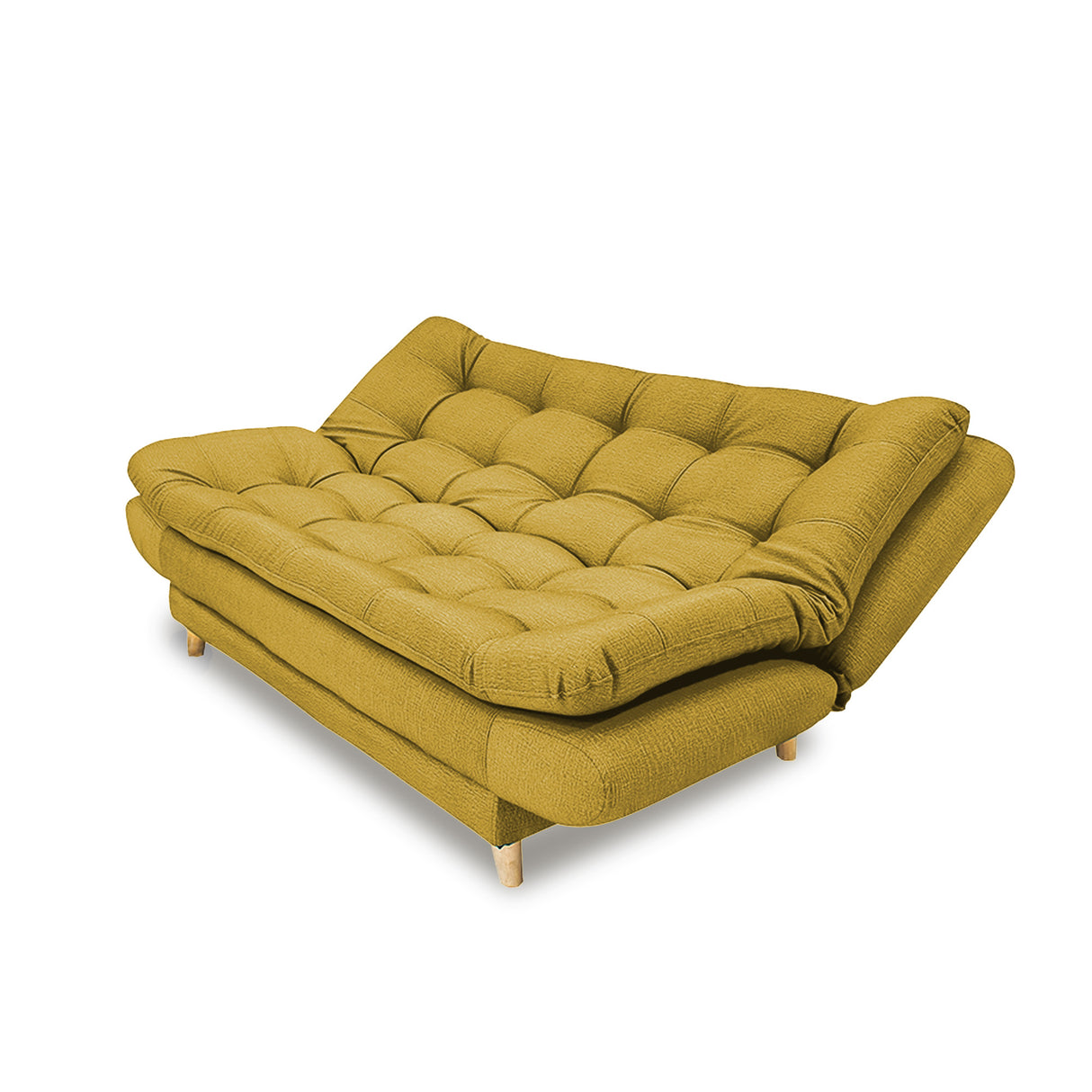 Sofacama Damasco Mostaza 185x40cm De Cuatro Puestos Reclinable Con 2 Cojines Decorativos - SOFAS Y POLTRONAS | Bylmo
