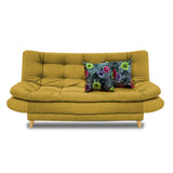 Sofacama Damasco Mostaza 185x40cm De Cuatro Puestos Reclinable Con 2 Cojines Decorativos - SOFAS Y POLTRONAS | Bylmo