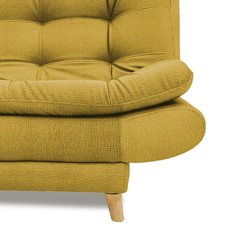Sofacama Damasco Mostaza 185x40cm De Cuatro Puestos Reclinable Con 2 Cojines Decorativos - SOFAS Y POLTRONAS | Bylmo