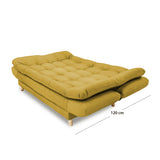 Sofacama Damasco Mostaza 185x40cm De Cuatro Puestos Reclinable Con 2 Cojines Decorativos - SOFAS Y POLTRONAS | Bylmo