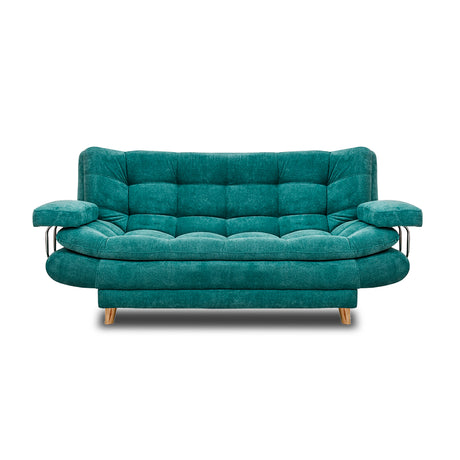 Sofacama Damasco Turquesa 185x40cm De Cuatro Puestos Reclinable - SOFAS Y POLTRONAS | Bylmo