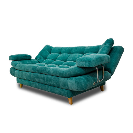 Sofacama Damasco Turquesa 185x40cm De Cuatro Puestos Reclinable - SOFAS Y POLTRONAS | Bylmo