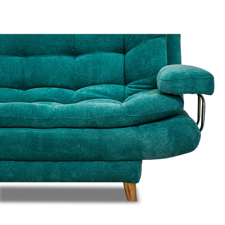 Sofacama Damasco Turquesa 185x40cm De Cuatro Puestos Reclinable - SOFAS Y POLTRONAS | Bylmo