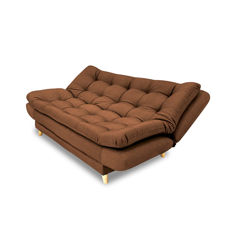 Sofacama Damasco Cafe Oscuro 185x40cm De Cuatro Puestos Reclinable Con 2 Cojines Decorativos - SOFAS Y POLTRONAS | Bylmo