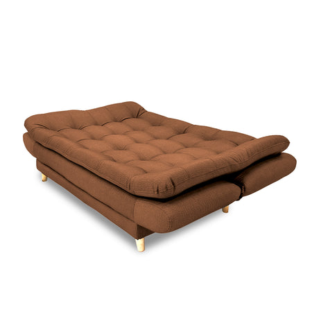 Sofacama Damasco Cafe Oscuro 185x40cm De Cuatro Puestos Reclinable Con 2 Cojines Decorativos - SOFAS Y POLTRONAS | Bylmo