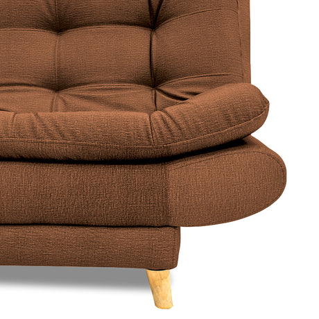 Sofacama Damasco Cafe Oscuro 185x40cm De Cuatro Puestos Reclinable Con 2 Cojines Decorativos - SOFAS Y POLTRONAS | Bylmo