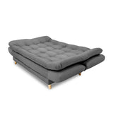 Sofacama Damasco Gris Oscuro 185x40cm De Cuatro Puestos Reclinable Con 2 Cojines Decorativos - SOFAS Y POLTRONAS | Bylmo