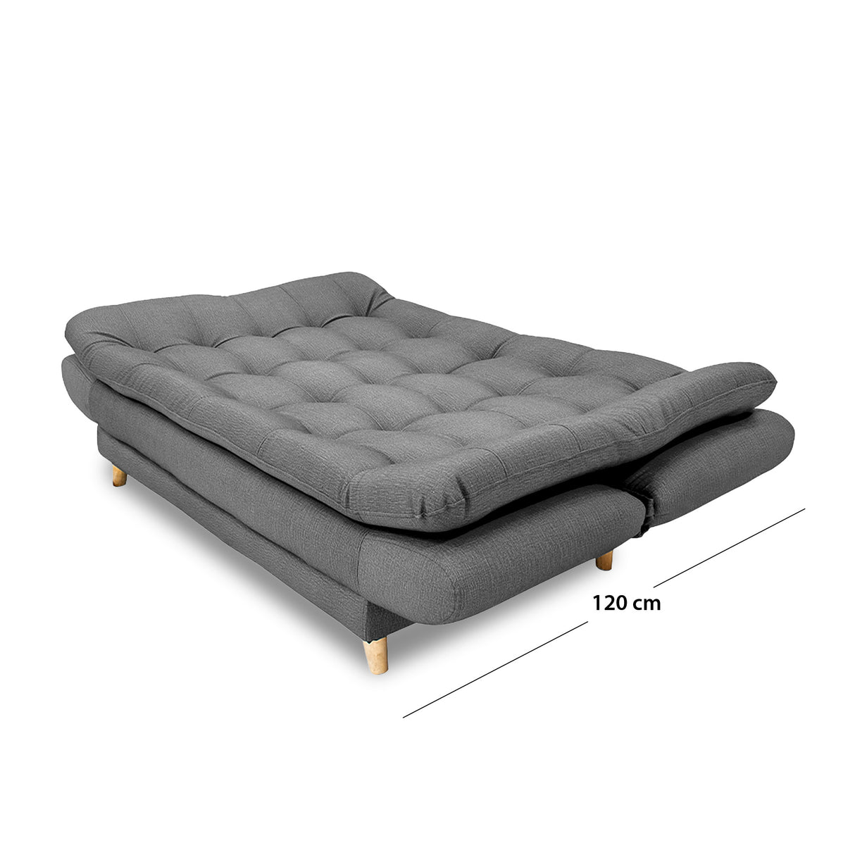 Sofacama Damasco Gris Oscuro 185x40cm De Cuatro Puestos Reclinable Con 2 Cojines Decorativos - SOFAS Y POLTRONAS | Bylmo