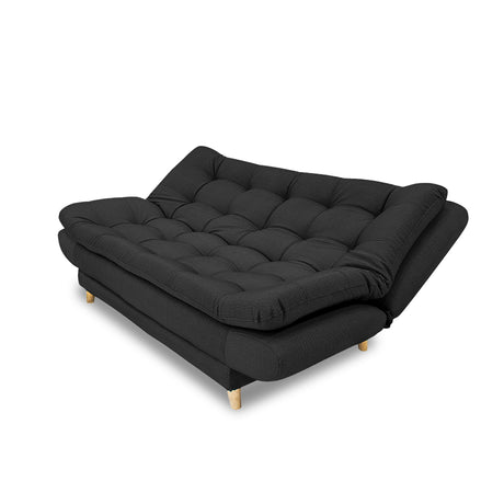 Sofacama Damasco Negro 185x40cm De Cuatro Puestos Reclinable Con 2 Cojines Decorativos - SOFAS Y POLTRONAS | Bylmo