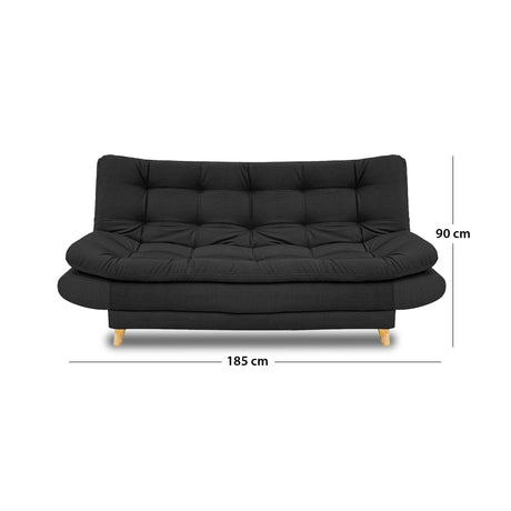 Sofacama Damasco Negro 185x40cm De Cuatro Puestos Reclinable Con 2 Cojines Decorativos - SOFAS Y POLTRONAS | Bylmo