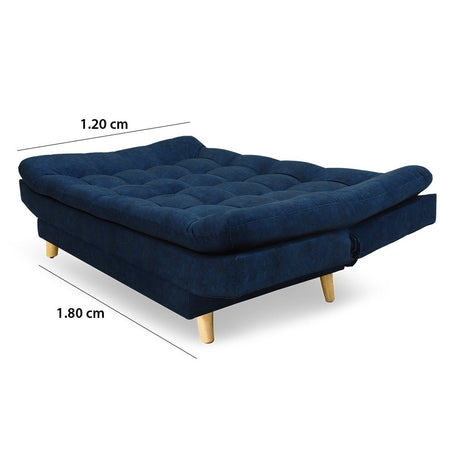 Sofacama Moltochic Azul 120x90cm De Cuatro Puestos Reclinable Con 2 Cojines Decorativos - SOFAS Y POLTRONAS | Bylmo