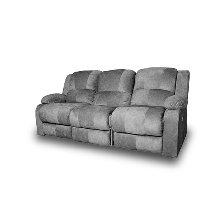 Sofá Gris 210x56cm De Tres Puestos Reclinable - SOFAS Y POLTRONAS | Bylmo