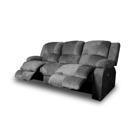 Sofá Gris 210x56cm De Tres Puestos Reclinable - SOFAS Y POLTRONAS | Bylmo