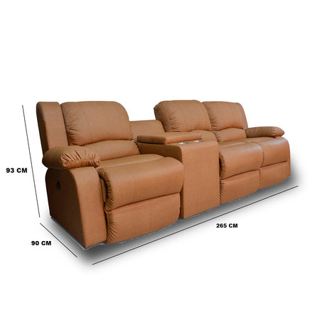 Silla Poltrona Cafe 210x75cm De Tres Puestos Reclinable - SOFAS Y POLTRONAS | Bylmo