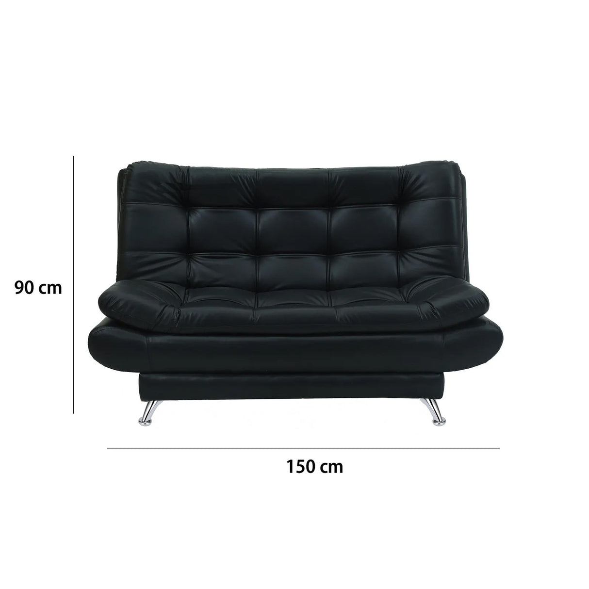 Sala Damasco Negro 150x40cm De Cuatro Puestos Con Sofacama Sillas Auxiliares y Puff - SOFAS Y POLTRONAS | Bylmo