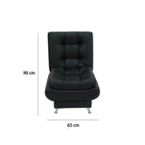 Sala Damasco Negro 150x40cm De Cuatro Puestos Con Sofacama Sillas Auxiliares y Puff - SOFAS Y POLTRONAS | Bylmo