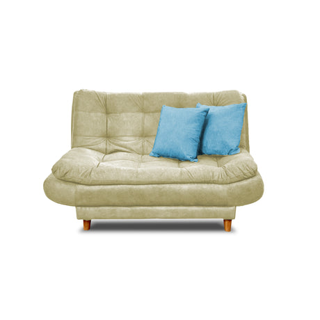 Sala Damasco Beige 150x40cm De Cuatro Puestos Con Sofacama Sillas Auxiliares y Puff - SOFAS Y POLTRONAS | Bylmo