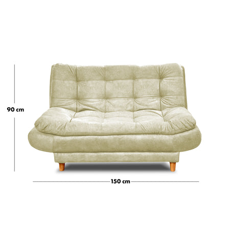 Sala Damasco Beige 150x40cm De Cuatro Puestos Con Sofacama Sillas Auxiliares y Puff - SOFAS Y POLTRONAS | Bylmo