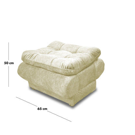 Sala Damasco Beige 150x40cm De Cuatro Puestos Con Sofacama Sillas Auxiliares y Puff - SOFAS Y POLTRONAS | Bylmo