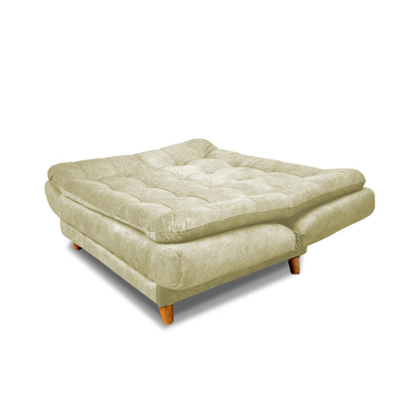 Sala Damasco Beige 150x40cm De Cuatro Puestos Con Sofacama Sillas Auxiliares y Puff - SOFAS Y POLTRONAS | Bylmo