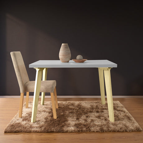 Comedor Rectangular Lugo Blanco y Matiz Natural 110x76cm De Cuatro Puestos Sin Sillas - COMEDORES | Bylmo