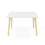 Comedor Rectangular Lugo Blanco y Matiz Natural 110x76cm De Cuatro Puestos Sin Sillas - COMEDORES | Bylmo