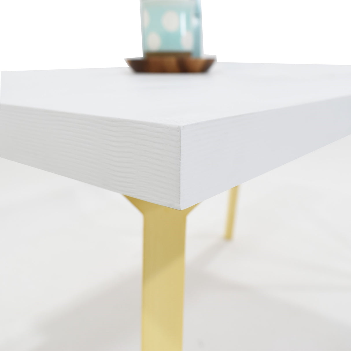 Comedor Rectangular Lugo Blanco y Matiz Natural 110x76cm De Cuatro Puestos Sin Sillas - COMEDORES | Bylmo