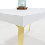 Comedor Rectangular Lugo Blanco y Matiz Natural 110x76cm De Cuatro Puestos Sin Sillas - COMEDORES | Bylmo