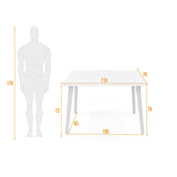 Comedor Rectangular Lugo Blanco y Matiz Natural 110x76cm De Cuatro Puestos Sin Sillas - COMEDORES | Bylmo