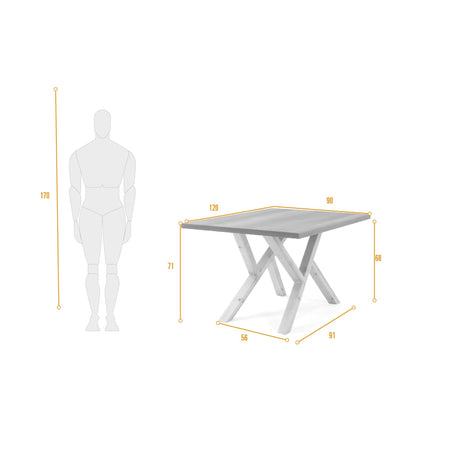 Comedor Rectangular Astoria Mácula y Matiz Natural 120x71cm De Cuatro Puestos Sin Sillas - COMEDORES | Bylmo