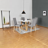 Combo Comedor Rectangular Andara Plata y Blanco 120x75.5cm De Cuatro Puestos Con Cuatro Sillas - COMEDORES | Bylmo