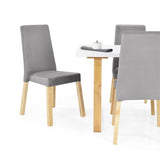 Combo Comedor Rectangular Andara Plata y Blanco 120x75.5cm De Cuatro Puestos Con Cuatro Sillas - COMEDORES | Bylmo