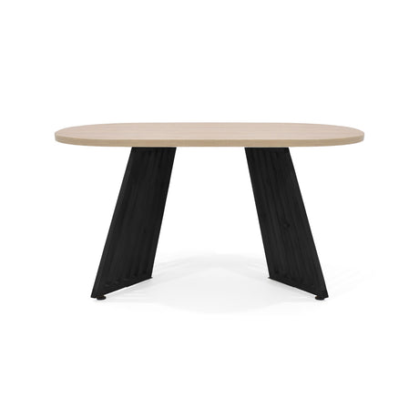 Comedor Ovalado Wisconsin Duna y Matiz Negro 150x75cm De Cuatro Puestos Sin Sillas - COMEDORES | Bylmo