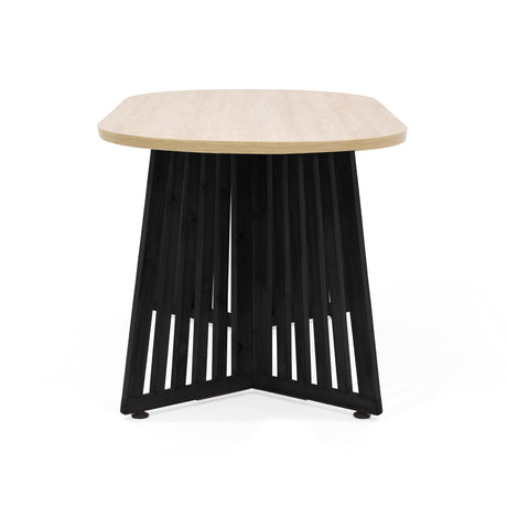 Comedor Ovalado Wisconsin Duna y Matiz Negro 150x75cm De Cuatro Puestos Sin Sillas - COMEDORES | Bylmo