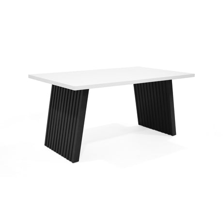Comedor Rectangular Aragon Blanco y Negro 150x73cm De Cuatro Puestos Sin Sillas - COMEDORES | Bylmo
