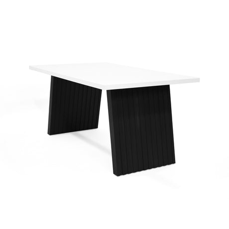 Comedor Rectangular Aragon Blanco y Negro 150x73cm De Cuatro Puestos Sin Sillas - COMEDORES | Bylmo
