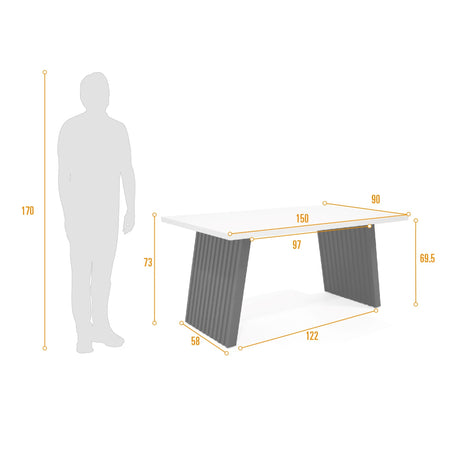Comedor Rectangular Aragon Mácula y Tabaco 150x73cm De Cuatro Puestos Sin Sillas - COMEDORES | Bylmo