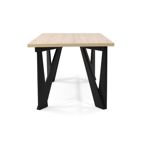 Comedor Rectangular Brixton Duna y Matiz Negro 160x74cm De 6 Puestos Sin Sillas - COMEDORES | Bylmo
