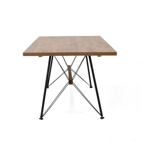 Comedor Rectangular Falcon Mácula y Negro Metálico 150x74cm De Seis Puestos Sin Sillas - COMEDORES | Bylmo