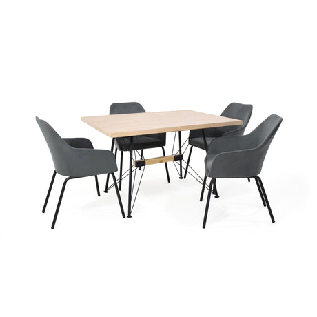 Combo Comedor Rectangular Falcon Gris y Duna 120x74cm De Cuatro Puestos Con Cuatro Sillas - COMEDORES | Bylmo