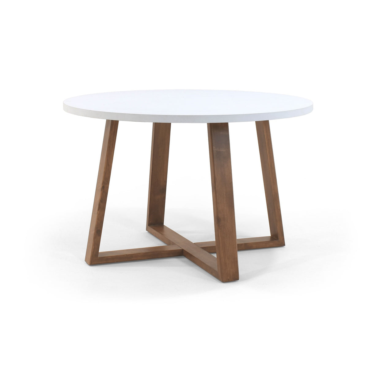 Comedor Circular Maine Blanco y Matiz Caoba 120x77cm De Cuatro Puestos Sin Sillas - COMEDORES | Bylmo