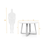 Comedor Circular Maine Blanco y Matiz Caoba 120x77cm De Cuatro Puestos Sin Sillas - COMEDORES | Bylmo